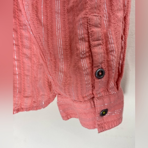 Anthropologie Pilcro The Tavi Button-down Blouse Pink Size Large - Picture 6 of 11